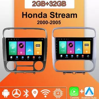 Android Carplay автомобильное радио для Honda Stream 2000-2005 мультимедийный проигрыватель головное устройство стерео GPS навигация BT WIFI 2+32 ГБ 1+16GB,A