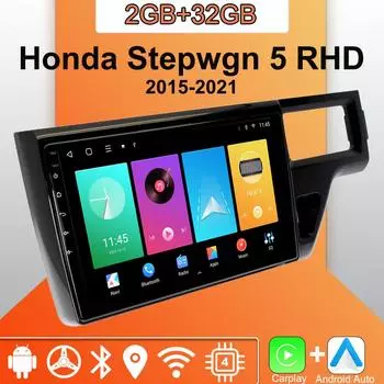 Android Carplay автомобильное радио для Honda Stepwgn 5 2015-2021 мультимедийный проигрыватель головное устройство стерео GPS навигация BT WIFI 2+32 ГБ 1+16GB