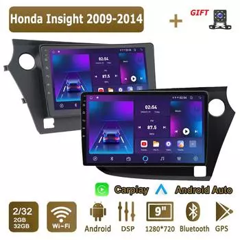 Android Carplay автомобильное радио для Honda Insight 2009-2014 мультимедийный проигрыватель головное устройство стерео GPS навигация BT WIFI 2+32 ГБ 1+16GB,LHD