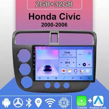 Android Carplay автомобильное радио для Honda Civic 2000-2006 мультимедийный проигрыватель головное устройство стерео GPS навигация BT WIFI 2+32 ГБ 1+16GB