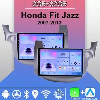 Android Carplay автомобильное радио для Honda Fit Jazz 2007-2013 мультимедийный проигрыватель головное устройство стерео GPS навигация BT WIFI 2+32 ГБ 1+16GB,LHD