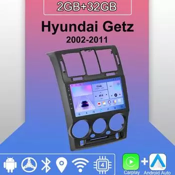 Android Carplay автомобильное радио для Hyundai Getz 2002-2011 мультимедийный проигрыватель головное устройство стерео GPS навигация BT WIFI 2+32 ГБ 1+16GB,B