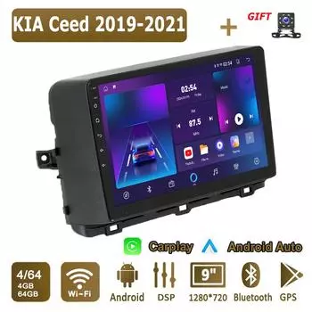Android Carplay автомобильное радио для KIA Ceed 2019-2021 мультимедийный проигрыватель головное устройство стерео GPS навигация BT WIFI 4+64 ГБ 1+16GB
