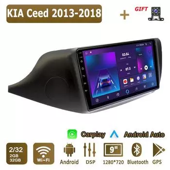 Android Carplay автомобильное радио для KIA Ceed 2013-2018 мультимедийный проигрыватель головное устройство стерео GPS навигация BT WIFI 2+32 ГБ 1+16GB