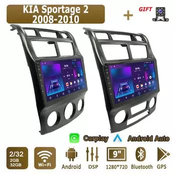 Android Carplay автомобильное радио для KIA Sportage 2 2008-2010 мультимедийный проигрыватель головное устройство стерео GPS навигация BT WIFI 2+32 ГБ 1+16GB,A