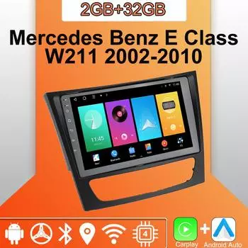 Android Carplay автомобильное радио для Mercedes Benz E Class W211 2002-2010 мультимедийный проигрыватель головное устройство стерео GPS навигация BT WIFI 2+32 ГБ 1+16GB