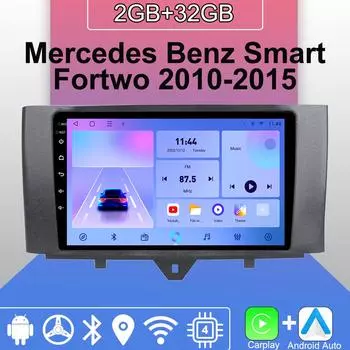 Android Carplay автомобильное радио для Mercedes Benz Smart Fortwo 2010-2015 мультимедийный проигрыватель головное устройство стерео GPS навигация BT WIFI 2+32 ГБ 1+16GB