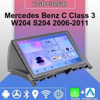 Android Carplay автомобильное радио для Mercedes Benz C Class 3 W204 S204 2006-2011 мультимедийный проигрыватель головное устройство стерео GPS навигация BT WIFI 2+32 ГБ 1+16GB