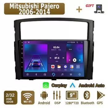 Android Carplay автомобильное радио для Mitsubishi Pajero 2006-2014 мультимедийный проигрыватель головное устройство стерео GPS навигация BT WIFI 2+32 ГБ 1+16GB,A