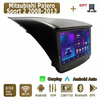 Android Carplay автомобильное радио для Mitsubishi Pajero Sport 2 2008-2013 мультимедийный проигрыватель головное устройство стерео GPS навигация BT WIFI 2+32 ГБ 1+16GB