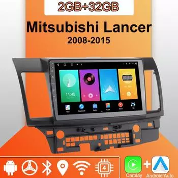 Android Carplay автомобильное радио для Mitsubishi Lancer 2008-2015 мультимедийный проигрыватель головное устройство стерео GPS навигация BT WIFI 2+32 ГБ 1+16GB,A
