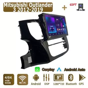 Android Carplay автомобильное радио для Mitsubishi Outlander 3 2012-2019 мультимедийный проигрыватель головное устройство стерео GPS навигация BT WIFI 4+64 ГБ 1+16GB,A