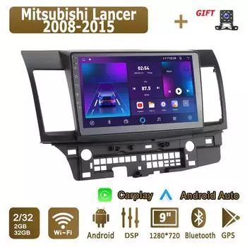 Android Carplay автомобильное радио для Mitsubishi Lancer 2008-2015 мультимедийный проигрыватель головное устройство стерео GPS навигация BT WIFI 2+32 ГБ 1+16GB,A