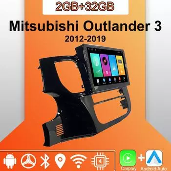 Android Carplay автомобильное радио для Mitsubishi Outlander 3 2012-2019 мультимедийный проигрыватель головное устройство стерео GPS навигация BT WIFI 2+32 ГБ 1+16GB,A