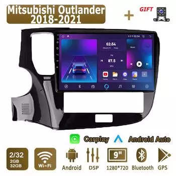 Android Carplay автомобильное радио для Mitsubishi Outlander 2018-2021 мультимедийный проигрыватель головное устройство стерео GPS навигация BT WIFI 2+32 ГБ 1+16GB,A