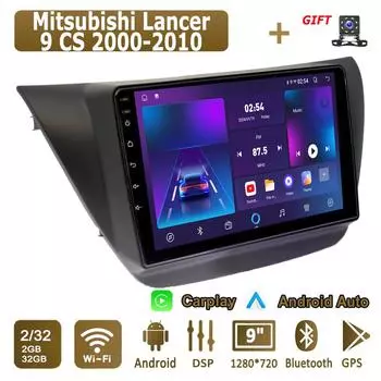 Android Carplay автомобильное радио для Mitsubishi Lancer 9 CS 2000-2010 мультимедийный проигрыватель головное устройство стерео GPS навигация BT WIFI 2+32 ГБ 1+16GB,A