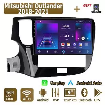 Android Carplay автомобильное радио для Mitsubishi Outlander 2018-2021 мультимедийный проигрыватель головное устройство стерео GPS навигация BT WIFI 4+64 ГБ 1+16GB,A