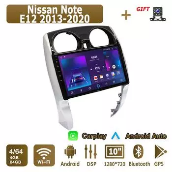 Android Carplay автомобильное радио для Nissan Note E12 2013-2020 мультимедийный проигрыватель головное устройство стерео GPS навигация BT WIFI 4+64 ГБ 1+16GB