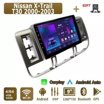 Android Carplay автомобильное радио для Nissan X-Trail T30 2000-2003 мультимедийный проигрыватель головное устройство стерео GPS навигация BT WIFI 4+64 ГБ 1+16GB