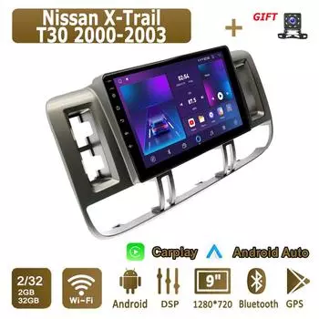 Android Carplay автомобильное радио для Nissan X-Trail T30 2000-2003 мультимедийный проигрыватель головное устройство стерео GPS навигация BT WIFI 2+32 ГБ 1+16GB