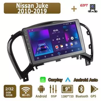 Android Carplay автомобильное радио для Nissan Juke 2010-2019 мультимедийный проигрыватель головное устройство стерео GPS навигация BT WIFI 2+32 ГБ 1+16GB,A