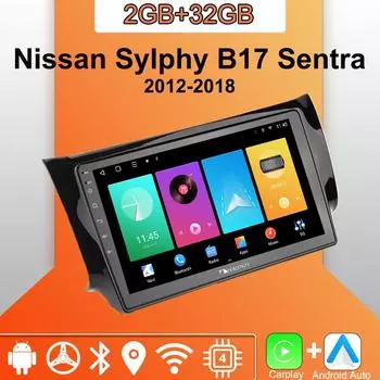 Android Carplay автомобильное радио для Nissan Sylphy B17 Sentra 2012-2018 мультимедийный проигрыватель головное устройство стерео GPS навигация BT WIFI 2+32 ГБ 1+16GB