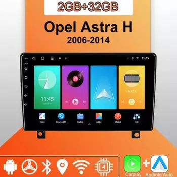 Android Carplay автомобильное радио для Opel Astra H 2006-2014 мультимедийный проигрыватель головное устройство стерео GPS навигация BT WIFI 2+32 ГБ 1+16GB