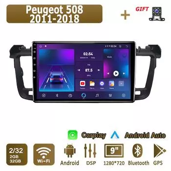 Android Carplay автомобильное радио для Peugeot 508 2011-2018 мультимедийный проигрыватель головное устройство стерео GPS навигация BT WIFI 2+32 ГБ 1+16GB