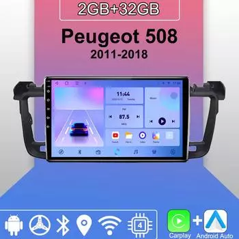 Android Carplay автомобильное радио для Peugeot 508 2011-2018 мультимедийный проигрыватель головное устройство стерео GPS навигация BT WIFI 2+32 ГБ 1+16GB