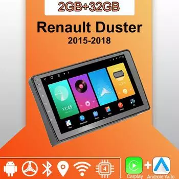 Android Carplay автомобильное радио для Renault Duster 2015-2018 мультимедийный проигрыватель головное устройство стерео GPS навигация BT WIFI 2+32 ГБ 1+16GB
