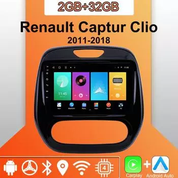 Android Carplay автомобильное радио для Renault Captur Clio 2011-2018 мультимедийный проигрыватель головное устройство стерео GPS навигация BT WIFI 2+32 ГБ 1+16GB
