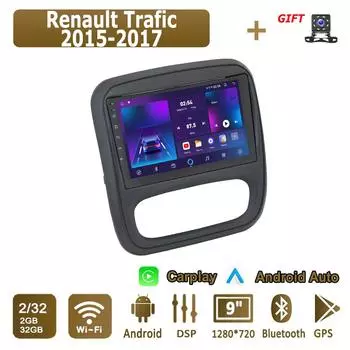 Android Carplay автомобильное радио для Renault Trafic 2015-2017 мультимедийный проигрыватель головное устройство стерео GPS навигация BT WIFI 2+32 ГБ 1+16GB