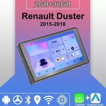 Android Carplay автомобильное радио для Renault Duster 2015-2018 мультимедийный проигрыватель головное устройство стерео GPS навигация BT WIFI 2+32 ГБ 1+16GB