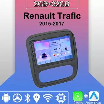 Android Carplay автомобильное радио для Renault Trafic 2015-2017 мультимедийный проигрыватель головное устройство стерео GPS навигация BT WIFI 2+32 ГБ 1+16GB