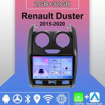 Android Carplay автомобильное радио для Renault Duster 2015-2020 мультимедийный проигрыватель головное устройство стерео GPS навигация BT WIFI 2+32 ГБ 1+16GB