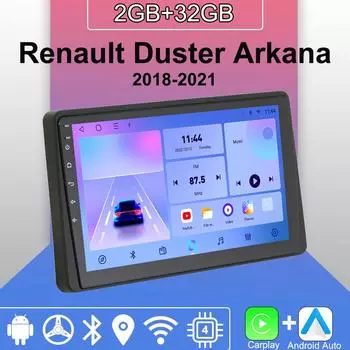 Android Carplay автомобильное радио для Renault Duster Arkana 2018-2021 мультимедийный проигрыватель головное устройство стерео GPS навигация BT WIFI 2+32 ГБ 1+16GB