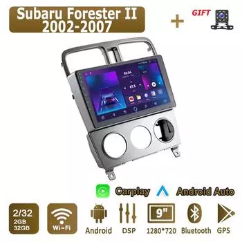 Android Carplay автомобильное радио для Subaru Forester II 2002-2007 мультимедийный проигрыватель головное устройство стерео GPS навигация BT WIFI 2+32 ГБ 1+16GB