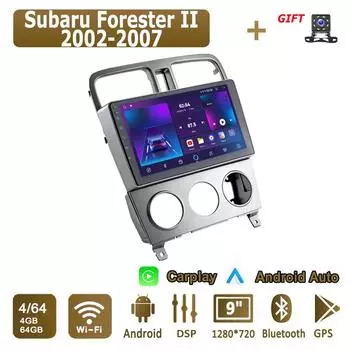 Android Carplay автомобильное радио для Subaru Forester II 2002-2007 мультимедийный проигрыватель головное устройство стерео GPS навигация BT WIFI 4+64 ГБ 1+16GB