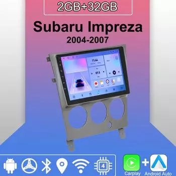 Android Carplay автомобильное радио для Subaru Impreza 2004-2007 мультимедийный проигрыватель головное устройство стерео GPS навигация BT WIFI 2+32 ГБ 1+16GB