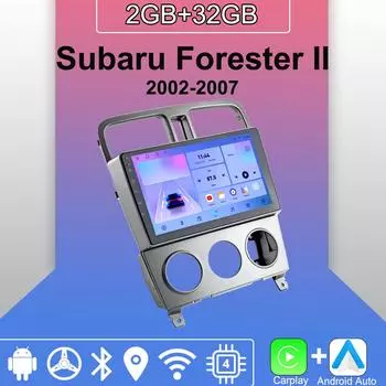 Android Carplay автомобильное радио для Subaru Forester II 2002-2007 мультимедийный проигрыватель головное устройство стерео GPS навигация BT WIFI 2+32 ГБ 1+16GB
