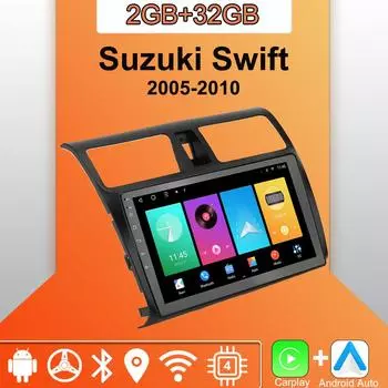 Android Carplay автомобильное радио для Suzuki Swift 2005-2010 мультимедийный проигрыватель головное устройство стерео GPS навигация BT WIFI 2+32 ГБ 1+16GB