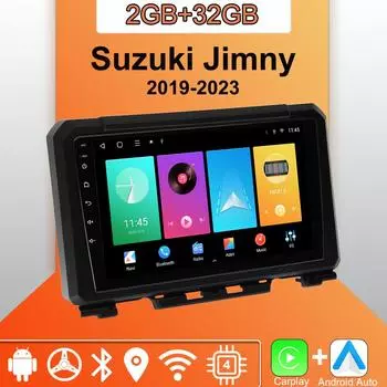 Android Carplay автомобильное радио для Suzuki Jimny 2019-2023 мультимедийный проигрыватель головное устройство стерео GPS навигация BT WIFI 2+32 ГБ 1+16GB
