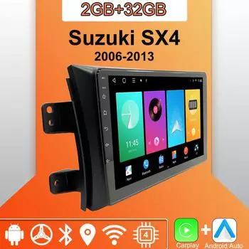 Android Carplay автомобильное радио для Suzuki SX4 2006-2013 мультимедийный проигрыватель головное устройство стерео GPS навигация BT WIFI 2+32 ГБ 1+16GB
