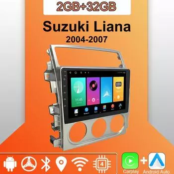 Android Carplay автомобильное радио для Suzuki Liana 2004-2007 мультимедийный проигрыватель головное устройство стерео GPS навигация BT WIFI 2+32 ГБ 1+16GB