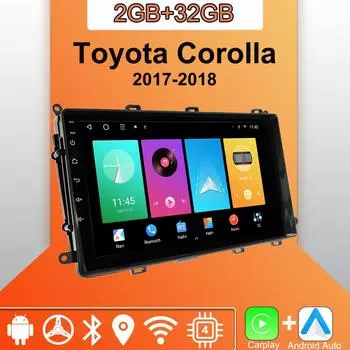 Android Carplay автомобильное радио для Toyota Corolla 2017-2018 мультимедийный проигрыватель головное устройство стерео GPS навигация BT WIFI 2+32 ГБ 1+16GB