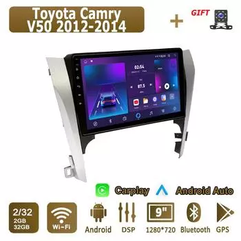 Android Carplay автомобильное радио для Toyota Camry V50 2012-2014 мультимедийный проигрыватель головное устройство стерео GPS навигация BT WIFI 2+32 ГБ 1+16GB