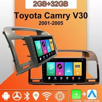 Android Carplay автомобильное радио для Toyota Camry V30 2001-2005 мультимедийный проигрыватель головное устройство стерео GPS навигация BT WIFI 2+32 ГБ 1+16GB серый