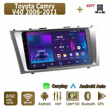 Android Carplay автомобильное радио для Toyota Camry V40 2006-2011 мультимедийный проигрыватель головное устройство стерео GPS навигация BT WIFI 2+32 ГБ 1+16GB