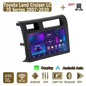 Android Carplay автомобильное радио для Toyota Land Cruiser LC 70 Series 2007-2020 мультимедийный проигрыватель головное устройство стерео GPS навигация BT WIFI 2+32 ГБ 1+16GB