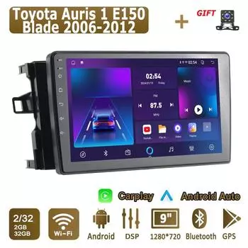 Android Carplay автомобильное радио для Toyota Auris 1 E150 Blade 2006-2012 мультимедийный проигрыватель головное устройство стерео GPS навигация BT WIFI 2+32 ГБ 1+16GB